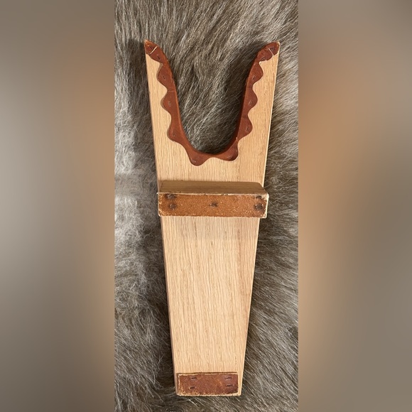 Vintage Cadillac Wooden Leather Boot Jack - Picture 2 of 5